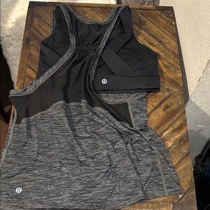 Lululemon Black and Gray Tank Top